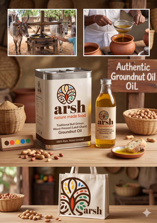 Cold Pressed Desi Malige Groundnut Oil - 1 Litr