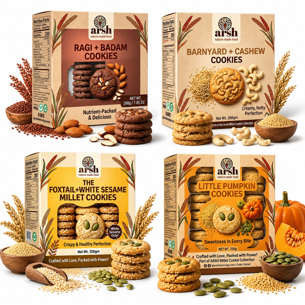 4 Millet Cookies Combo Pack