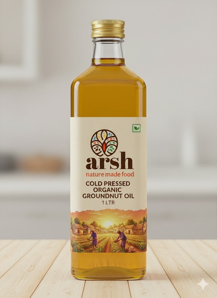 Cold Pressed Desi Malige Groundnut Oil - 1 Litr